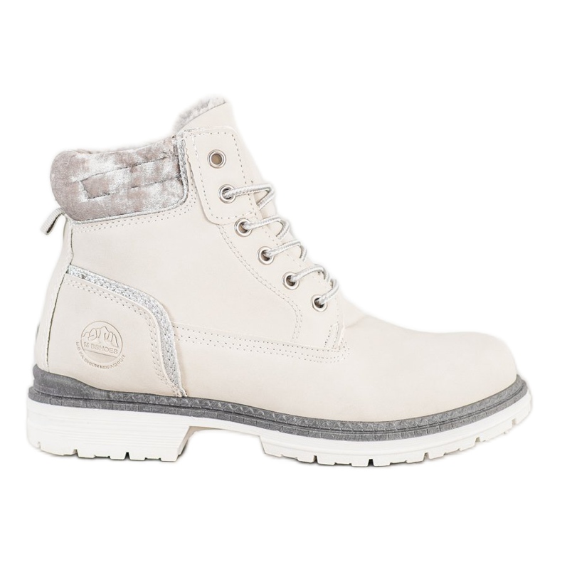 SHELOVET Scarponi da trekking con tomaia in velluto beige d'argento