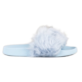 SHELOVET Pantofole In Gomma Con Pelliccia blu