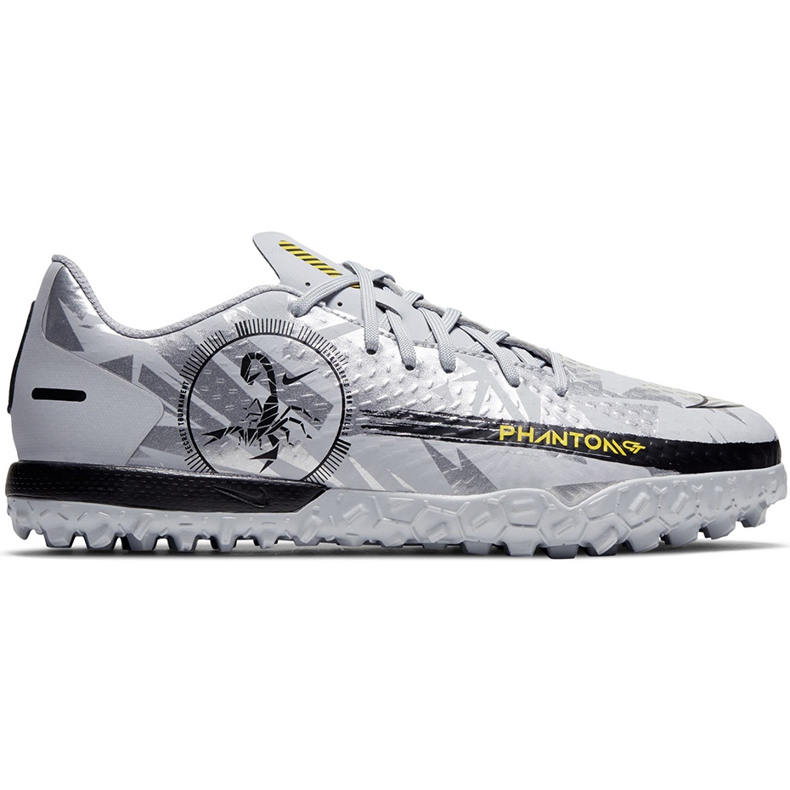 Nike Phantom Gt Scorpion Academy Tf Junior DA2282 001 scarpe da calcio d'argento d'argento