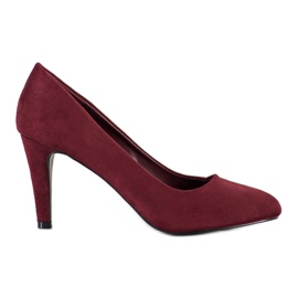 Renda Décolleté in camoscio bordeaux rosso
