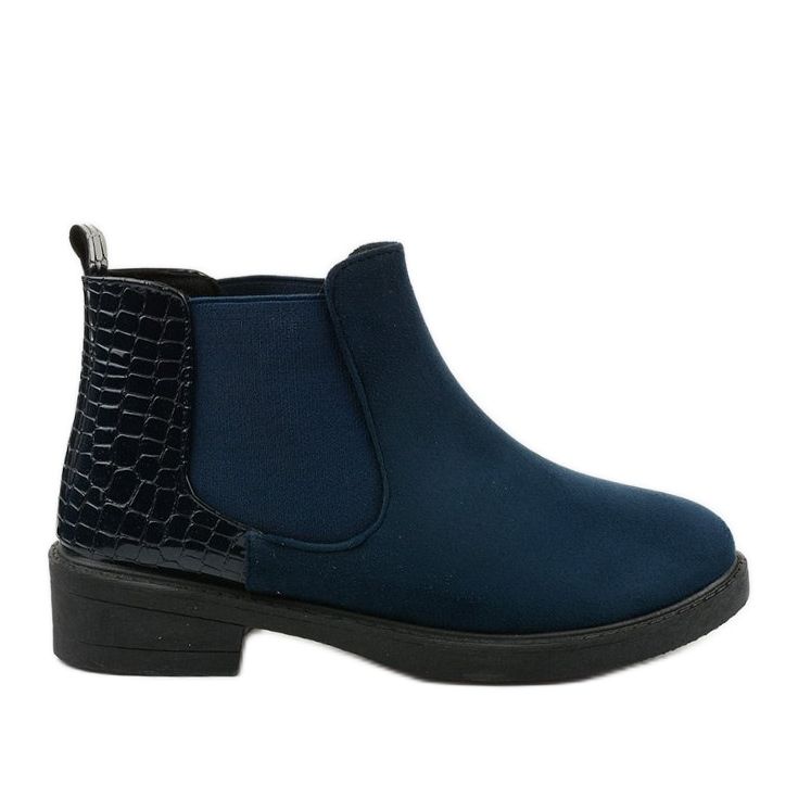 Stivali piatti Herkrana in camoscio blu navy