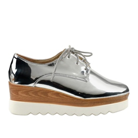 Scarpe slip-on argento con borchie GF-FD9