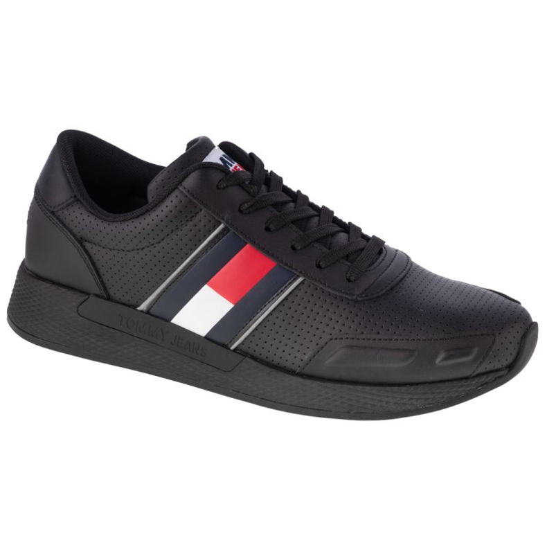 Tommy Hilfiger Flexi Perf Leather Runner M EM0EM00580-BDS scarpe nero