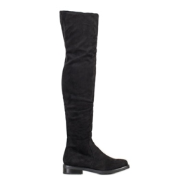 Kayla Stivali alla coscia in pelle scamosciata nero