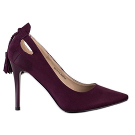 Goodin Stiletti alla moda con frange viola