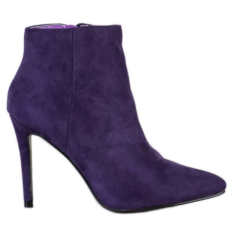 Small Swan Stivali alla moda su un tacco alto viola