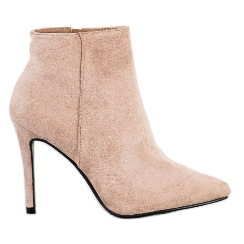 Small Swan Stivali alla moda su un tacco alto beige