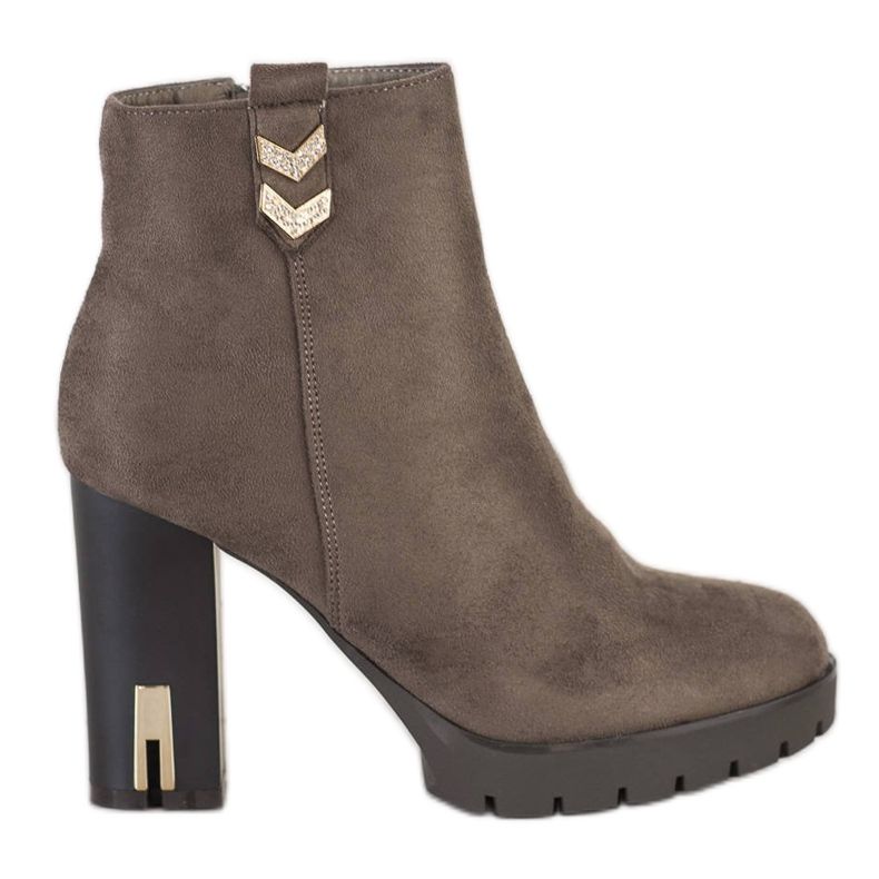 Bestelle Stivaletti In Pelle Scamosciata Con Ornamento grigio