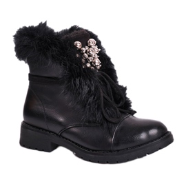 MSMG Stivaletti Neri Bambini Pelliccia CT900A Ella nero