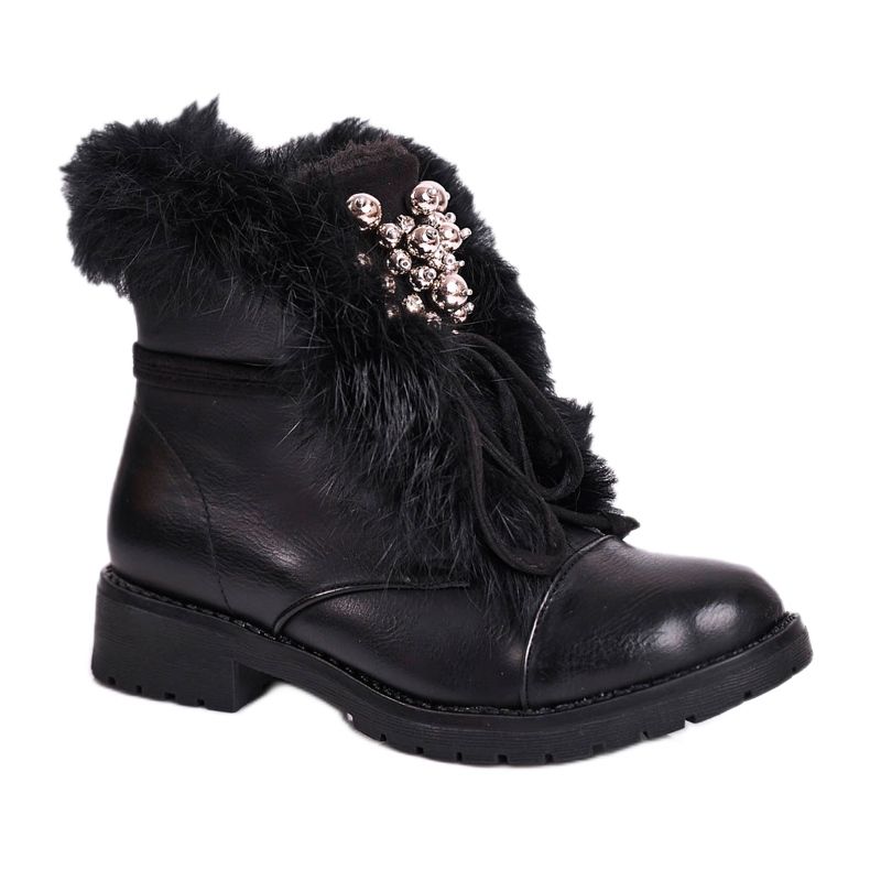 MSMG Stivaletti Neri Bambini Pelliccia CT900A Ella nero