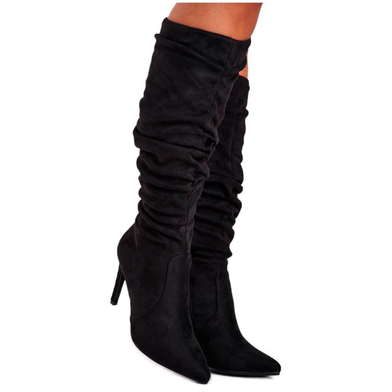 SEA Stivali Donna Con Tacco Alto Camoscio Nero BM217 Dynamic