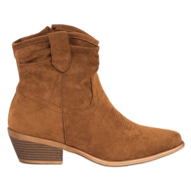 Cm Paris Stivali da cowboy in pelle scamosciata marrone