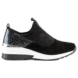 Filippo Sneakers Slip-On in pelle nero