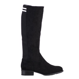 SHELOVET Comodi stivali in pelle scamosciata nero
