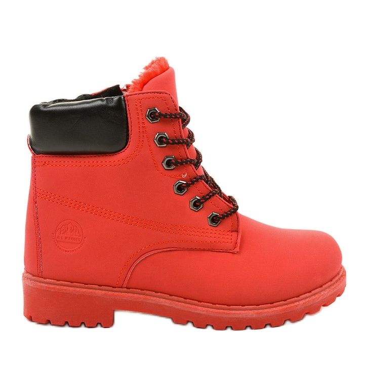 Stivali stringati rossi Ermington rosso
