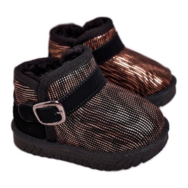 Maiqi Stivali Da Neve Per Bambini Con Pelliccia Oro Nero Dreamy d'oro