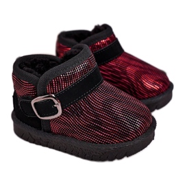 Maiqi Stivali Da Neve Per Bambini Con Pelliccia Rosso Nero Dreamy