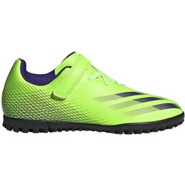 Scarpe da calcio Adidas X Ghosted.4 H&amp;L Tf Junior verde FW9574