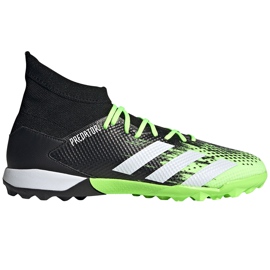 Scarpe calcio adidas Predator 20.3 Tf nere e verdi EH2912 nero