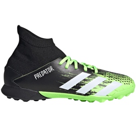 Scarpe da calcio Adidas Predator 20.3 Tf Junior, nere e verdi EH3034 nero-verde / bianco nero