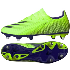 Scarpe da calcio Adidas X Ghosted.3 Sg M EG8176 multicolore verde