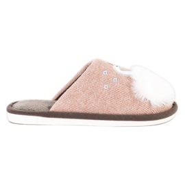 Bona Pantofole Calde Con Applicazione beige bianco marrone rosa