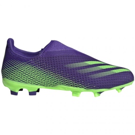 Scarpe da calcio Adidas X Ghosted.3 Ll Fg Jr EH2015 verde, viola viola