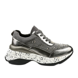 Sneakers grigie in ecopelle scamosciata Quijor grigio