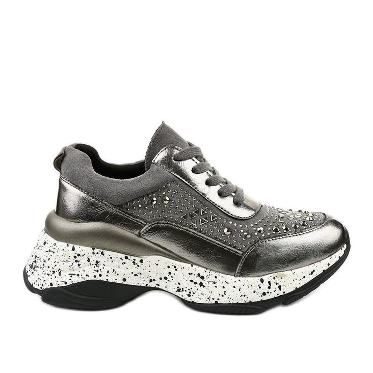Sneakers grigie in ecopelle scamosciata Quijor grigio