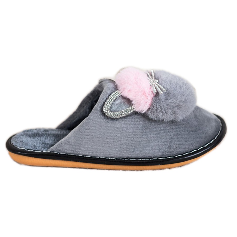 Bona Ciabatte Con Cubic Zirconia rosa grigio