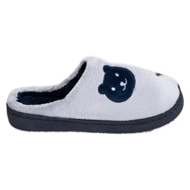 Bona Pantofole calde blu navy grigio