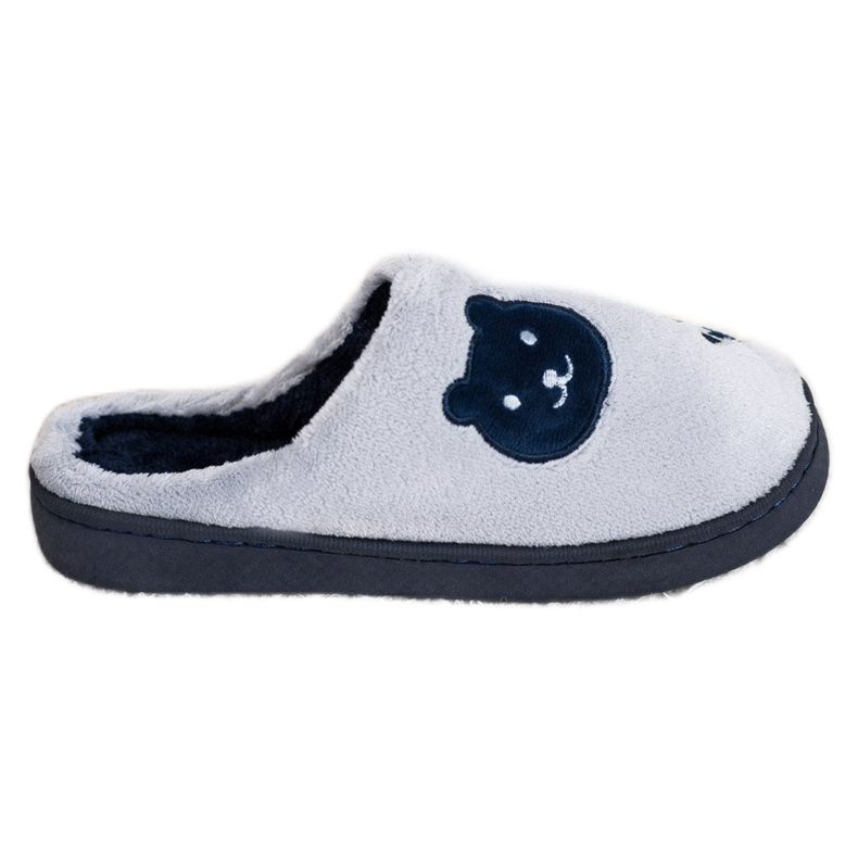 Bona Pantofole calde blu navy grigio
