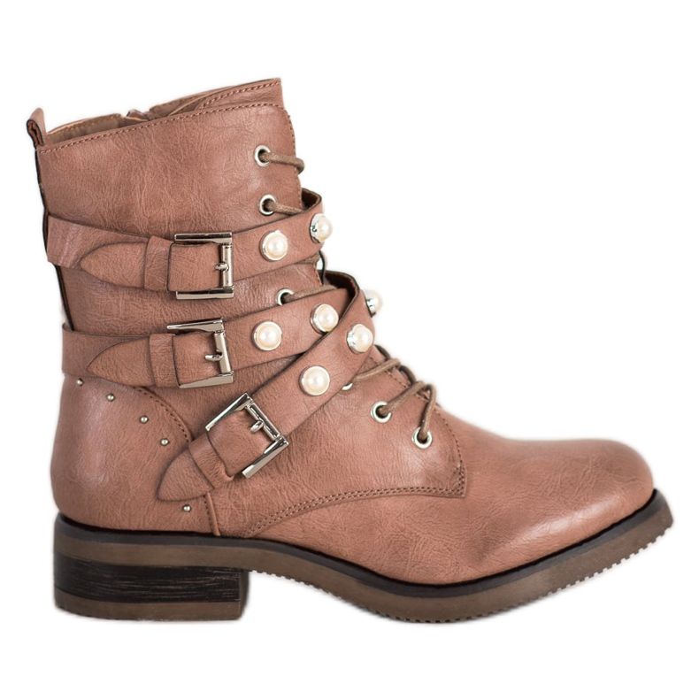 Super Me Stivali Con Perle marrone