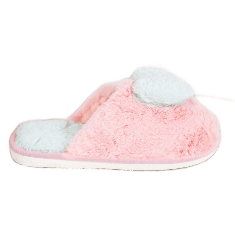 Bona Pantofole Con Un Cuore rosa grigio