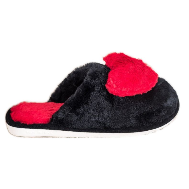 Bona Pantofole Con Un Cuore nero rosso