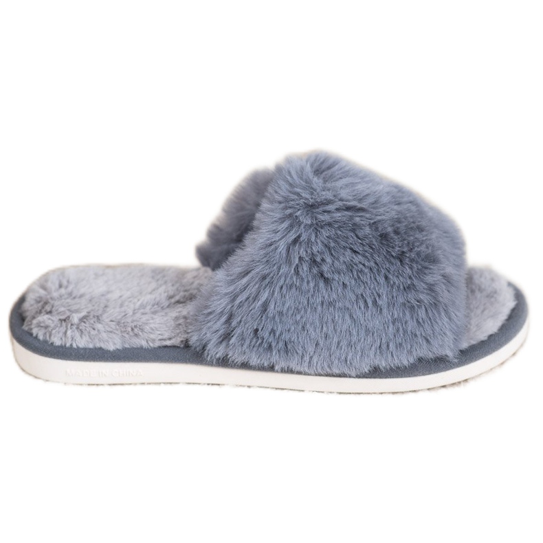 Bona Pantofole Con Pelliccia grigio