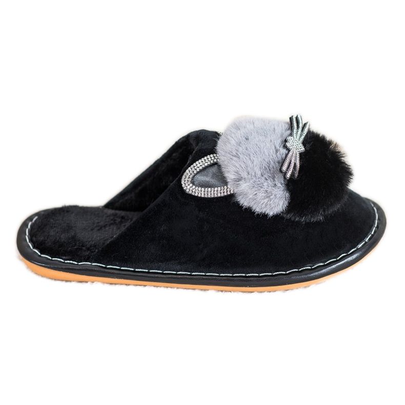 Bona Ciabatte Con Cubic Zirconia nero grigio