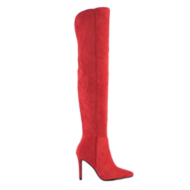 Small Swan Stivali sexy con tacco alto rosso