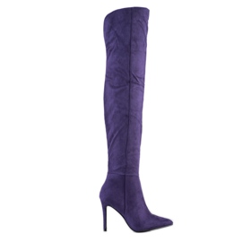 Small Swan Stivali sexy con tacco alto viola
