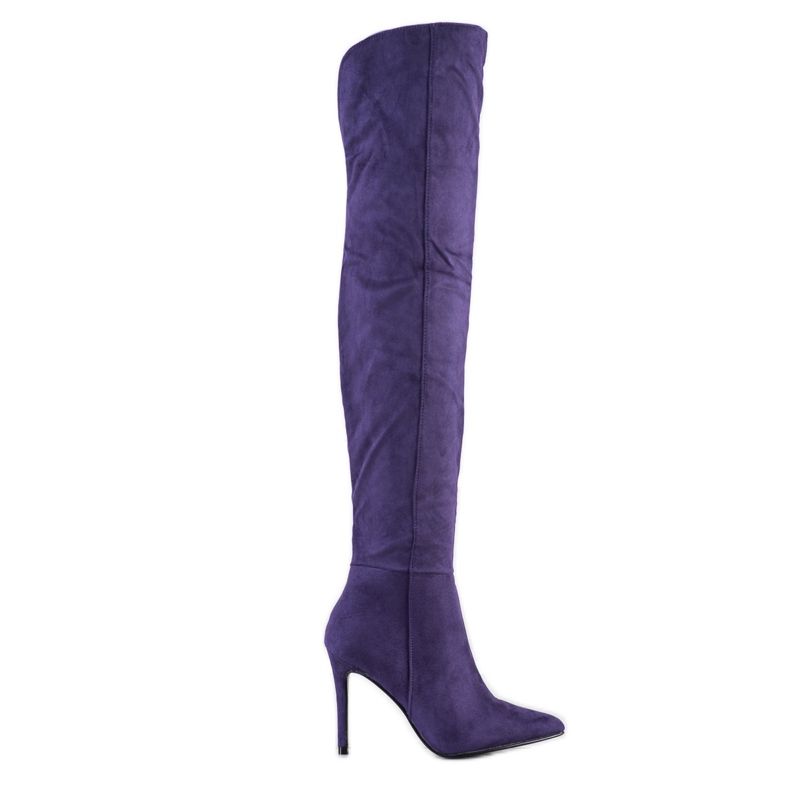 Small Swan Stivali sexy con tacco alto viola