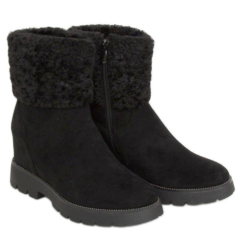 Stivali su una zeppa nascosta nero KL-711 Black