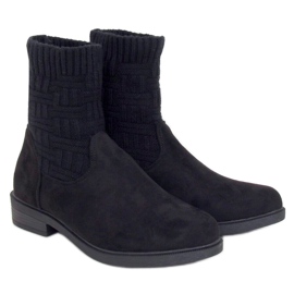 Stivali con tomaia in maglia nera E2100 Black nero