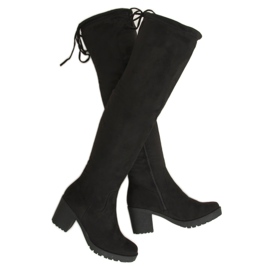 Stivali neri con tacco largo PE253P Black nero