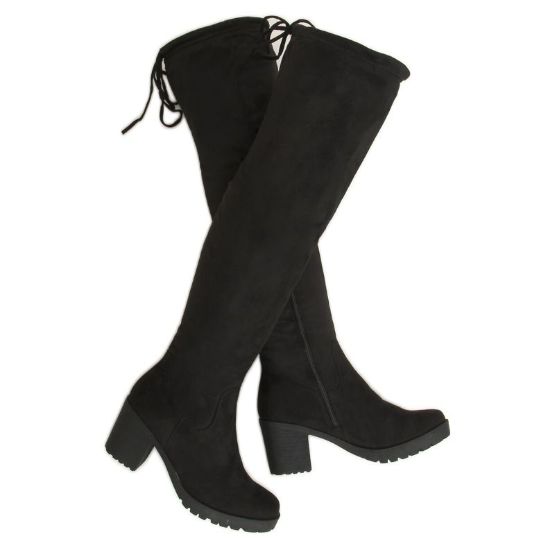 Stivali neri con tacco largo PE253P Black nero