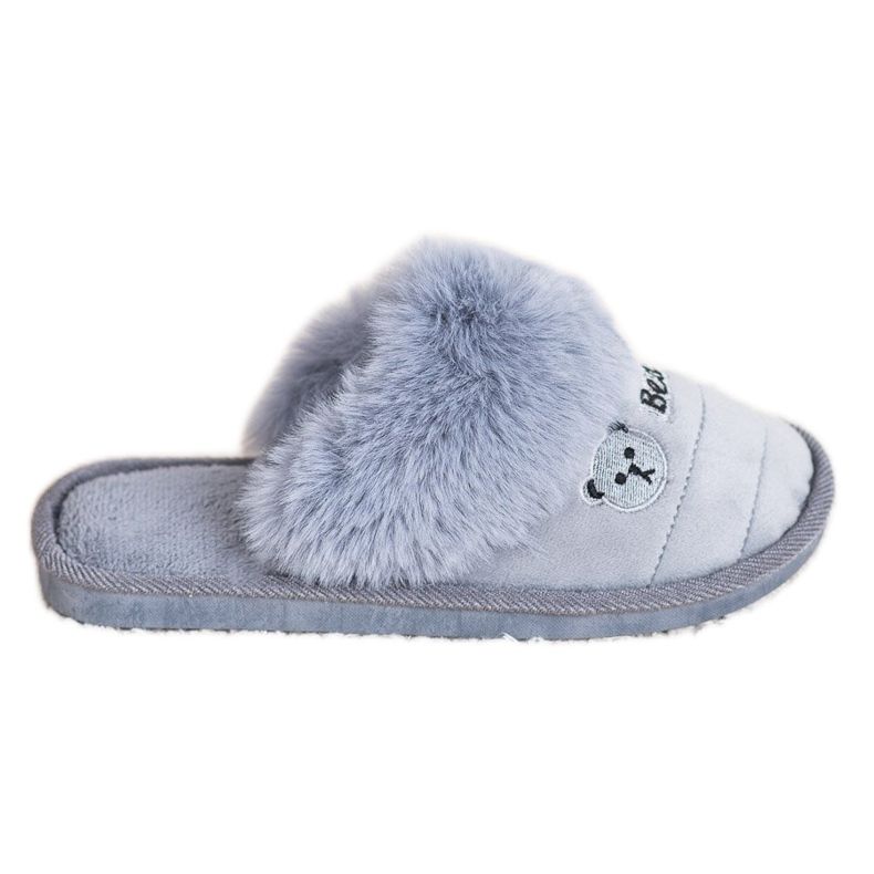 Bona Pantofole Con Pelliccia D'orso grigio