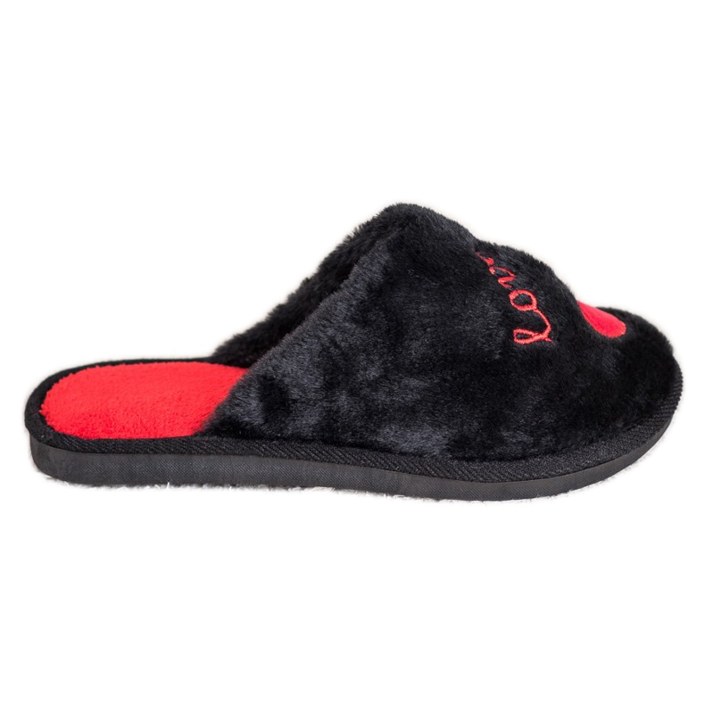 Bona Calde pantofole dell'amore nero rosso