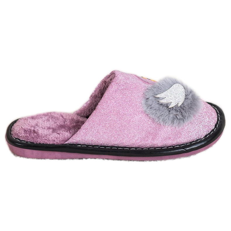 Bona Pantofole Alla Moda Con Applicazione viola d'argento grigio