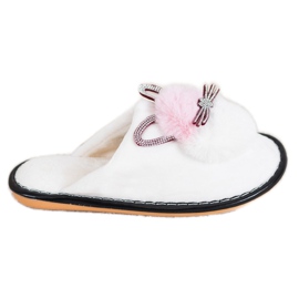 Bona Ciabatte Con Cubic Zirconia bianco rosa