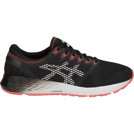 Scarpe running uomo Asics Roadhawk Ff 2 nere e arancioni 1011A136 002 nero
