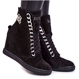 Sneakers Camoscio Donna BOOCI 2222/066/s Catena Argento Nero